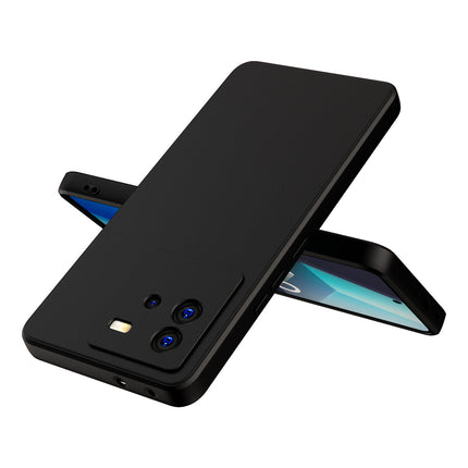 Kapa Matte Lens Protective Shockproof Flexible Back Cover for IQOO Neo 6 (5G) ,Slim Silicone with Soft Lining Shockproof Flexible Full Body Bumper Case (Black)