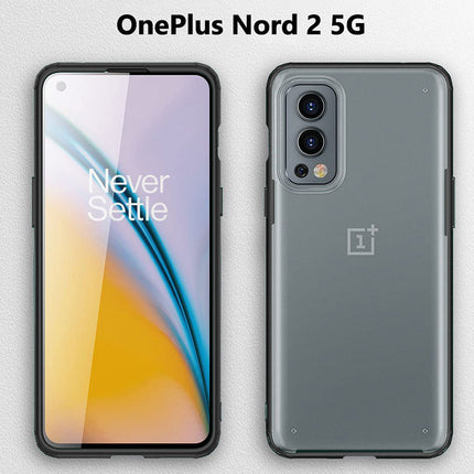 Shield Frosted Acrylic Back Shock Proof Case Cover for OnePlus Nord 2 (5G) /One PlusNord 2  (5G) (Black)