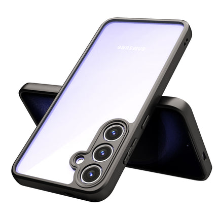 Kapa Hawkeye Clear Back Cover for Samsung Galaxy S24 | Camera Lens Protector Shockproof Slim Clear Case Cover (Black Sides)