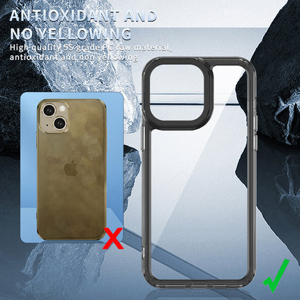 Kapa Warrior Acrylic Clear Back Cover For Apple iPhone 15 | Slim Shockproof [Military Grade Protection] Hybrid Bumper Case (Black Sides)