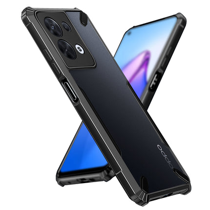 Kapa Bull Back Cover for Oppo Reno 8 Pro (5G) , Shockproof Slim Hybrid Clear Case (Black)