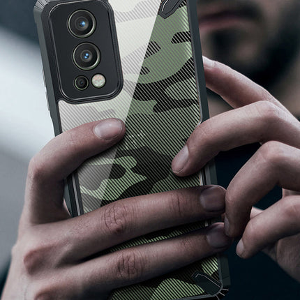 Kapa Bull Camouflage Back Cover for OnePlus Nord 2, Shockproof Slim Hybrid Clear Case (Black)
