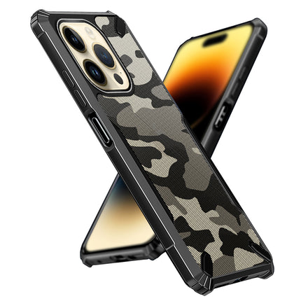 Kapa Bull Camouflage Back Cover for Apple iPhone 14 Pro , Shockproof Slim Hybrid Case (Black)