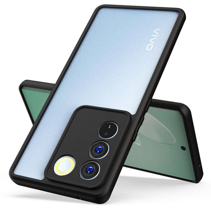 Kapa Hawkeye Clear Back Cover for Vivo V27 (5G) / Vivo V27 Pro (5G) | Camera Lens Protector Shockproof Slim Clear Case Cover (Black Sides)
