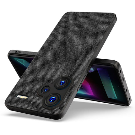 Kapa Soft Full Fabric Protective Back Case Cover for Redmi Note 13 PRO PLUS | Shockproof Slim Hard Anti Slip Back Case (Black) - Mobizang