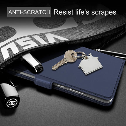 Kapa Noble Slim Magnetic Leather Flip Case Cover for Samsung Galaxy S24 Ultra | Card Holder Stand Leather Flip Wallet Case (Blue) - Mobizang