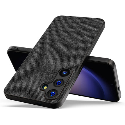 Kapa Soft Full Fabric Protective Back Case Cover for Samsung Galaxy S24 PLUS | Shockproof Slim Hard Anti Slip Back Case (Black)
