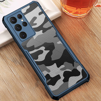 Kapa Beetle Camouflage for Samsung Galaxy S23 Ultra Back Case, Shock Proof Cover (Blue)
