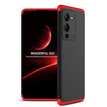 Kapa Double Dip Full 360 Protection Back Case Cover for Vivo V25 PRO (5G) (Red , Black)