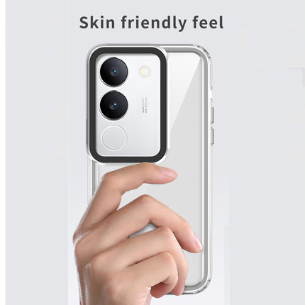 Kapa Warrior Acrylic Clear Back Cover For Vivo V29 (5G) / Vivo V29 Pro (5G) | Slim Shockproof [Military Grade Protection] Hybrid Bumper Case (Transparent Sides) - Mobizang