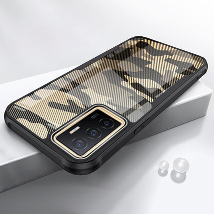 Kapa Beetle Camouflage V2 for Vivo V23E (5G) Back Cover , [Military Grade] Shockproof Slim Camera Ring Hybrid Case (Black)