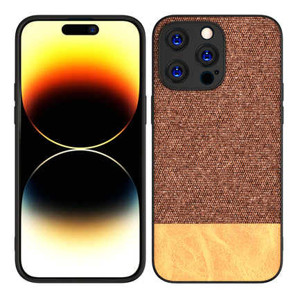 Kapa Soft Fabric & Leather Hybrid Protective Back Cover for Apple iPhone 15 Pro | Shockproof Slim Hard Anti Slip Back Case (Brown)
