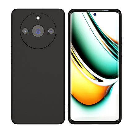 Kapa Matte Protective Lens Flexible Back Cover for Realme 11 PRO / 11 PRO + (PLUS) | Slim Silicone with Soft Lining Shockproof Full Body Bumper Case (Black)