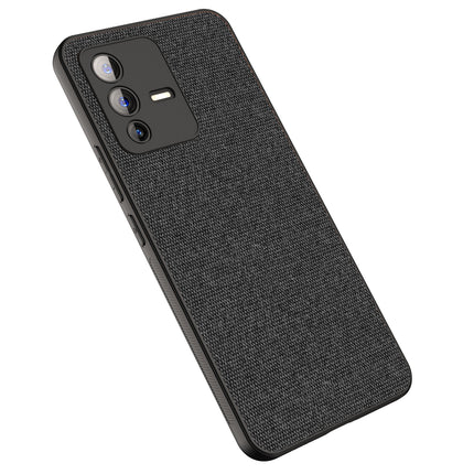Kapa Soft Full Fabric Protective Back Case Cover for Vivo V23 PRO (5G) (Black)