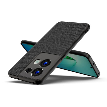 Kapa Soft Fabric Hybrid Protective Back Case Cover for Oppo Reno 8 PRO (5G) (Black) - Mobizang