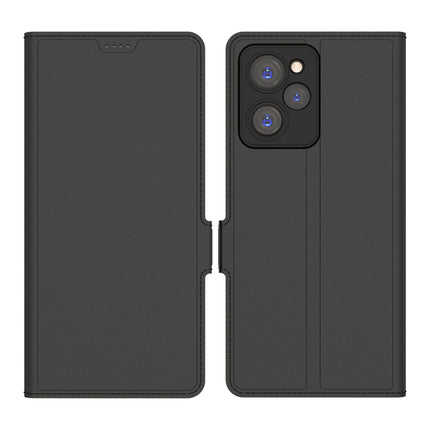 Kapa Noble Slim Magnetic Leather Flip Case Cover for Poco X5 PRO | Card Holder Stand Leather Flip Wallet Case (Black) - Mobizang