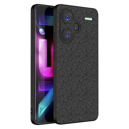 Kapa Soft Full Fabric Protective Back Case Cover for Redmi Note 13 PRO PLUS | Shockproof Slim Hard Anti Slip Back Case (Black) - Mobizang