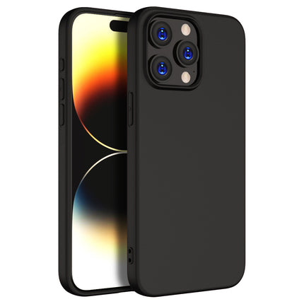 Kapa Matte Protective Lens Flexible Back Cover for Apple iPhone 15 Pro Max | Slim Silicone with Soft Lining Shockproof Full Body Bumper Case (Black)