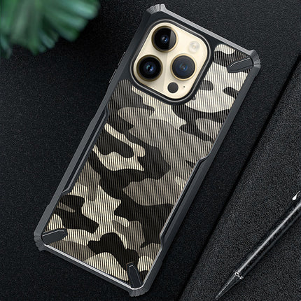 Kapa Bull Camouflage Back Cover for Apple iPhone 14 Pro , Shockproof Slim Hybrid Case (Black)
