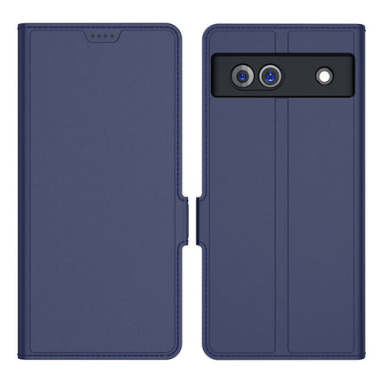 Kapa Noble Slim Magnetic Leather Flip Case Cover for Google Pixel 7A | Card Holder Stand Leather Flip Wallet Case (Blue) - Mobizang