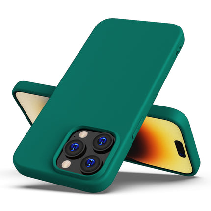 Kapa Matte Protective Lens Flexible Back Cover for Apple iPhone 15 Pro Max | Slim Silicone with Soft Lining Shockproof Full Body Bumper Case (Green)