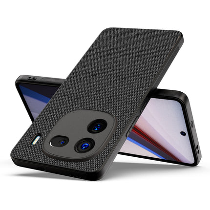 Kapa Soft Full Fabric Protective Back Case Cover for Iqoo 12 (5G) | Shockproof Slim Hard Anti Slip Back Case (Black) - Mobizang