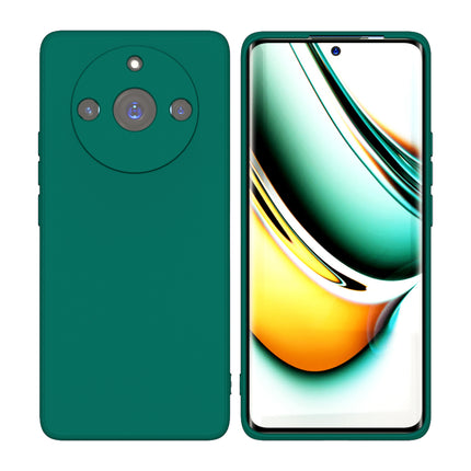 Kapa Matte Protective Lens Flexible Back Cover for Realme 11 PRO / 11 PRO + (PLUS) | Slim Silicone with Soft Lining Shockproof Full Body Bumper Case (Green)