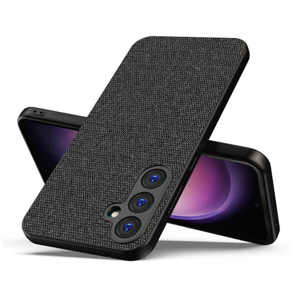 Kapa Soft Full Fabric Protective Back Case Cover for Samsung Galaxy S23 FE | Shockproof Slim Hard Anti Slip Back Case (Black)
