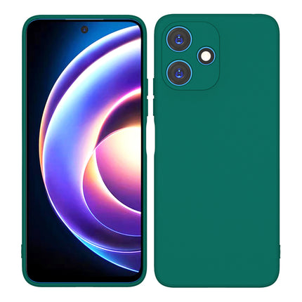 Kapa Matte Protective Lens Flexible Back Cover for Redmi 12 (5G) / Poco M6 Pro (5G) | Slim Silicone with Soft Lining Shockproof Full Body Bumper Case (Green)