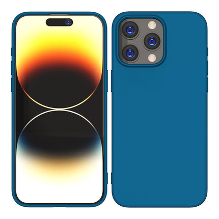 Kapa Matte Protective Lens Flexible Back Cover for Apple iPhone 15 Pro Max | Slim Silicone with Soft Lining Shockproof Full Body Bumper Case (Blue)