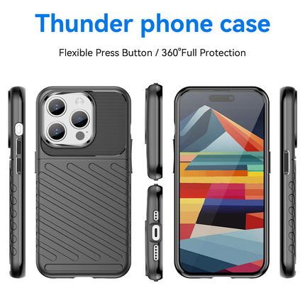Kapa Thunder Protective Flexible Back Cover for Apple iPhone 15 Pro Max | Slim Anti Slip Rugged TPU Shockproof Full Body Bumper Case (Black)