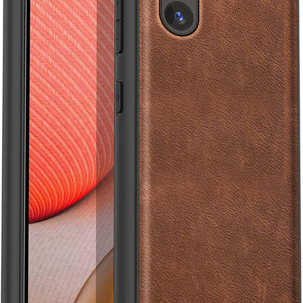 Kapa Tux Leather Back Cover for Samsung Galaxy S24 | Slim Shockproof Camera Protection Bumper Case (Brown)