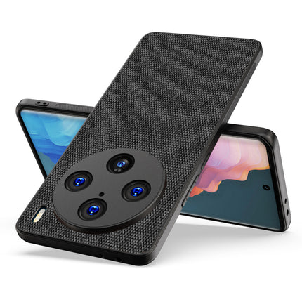 Kapa Soft Full Fabric Protective Back Case Cover for Vivo X100 Pro | Shockproof Slim Hard Anti Slip Back Case (Black)