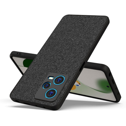 Kapa Soft Full Fabric Hybrid for Redmi Note 12 Pro Plus Back Cover | Shockproof Hybrid Slim Hard Anti Slip Back Case (Black)