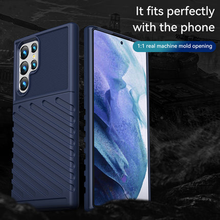 Kapa Thunder Protective Flexible Back Cover for Samsung Galaxy S23 Ultra | Slim Anti Slip Rugged TPU Shockproof Full Body Bumper Case (Blue)