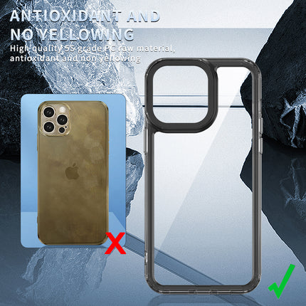 Kapa Warrior Acrylic Clear Back Cover For Apple iPhone 15 Pro | Slim Shockproof [Military Grade Protection] Hybrid Bumper Case (Black Sides)