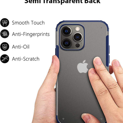Kapa Shield Frosted Acrylic Back Shock Proof Case Cover for Apple iPhone 14 Pro (Blue) - Mobizang