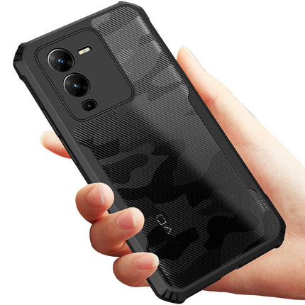 Kapa Beetle Camouflage for Vivo V25 Pro (5G) Back Case, [Military Grade ] Shock Proof Cover (Black)