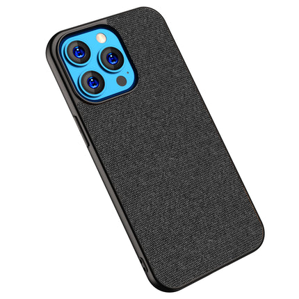 Kapa Soft Fabric Hybrid Protective Back Case Cover for Apple iPhone 14 Pro (Black) - Mobizang