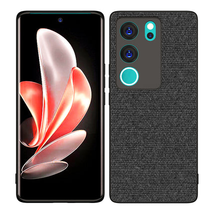 Kapa Soft Full Fabric Protective Back Case Cover for Vivo V29 (5G) / Vivo V29 Pro (5G) | Shockproof Slim Hard Anti Slip Back Case (Black)