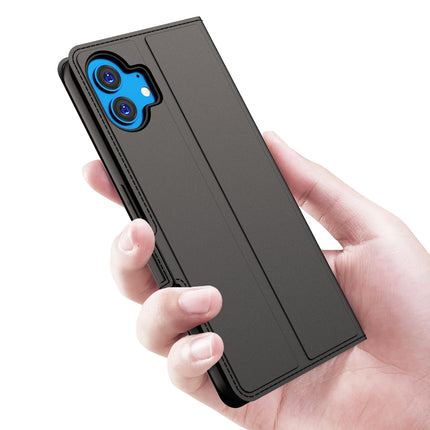 Kapa Noble Slim Magnetic Leather Flip Case Cover for Nothing Phone 2 | Card Holder Stand Leather Flip Wallet Case (Black)