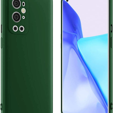 Matte Lens Protective Back Cover for OnePlus 9 PRO / One Plus 9 PRO , Slim Silicone with Soft Lining Shockproof Flexible Full Body Bumper Case (Green)