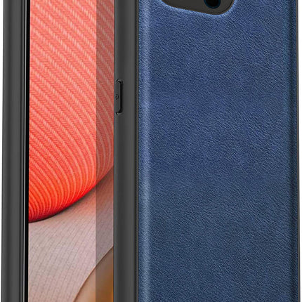 Kapa Tux Leather Back Cover for Apple iPhone 15 Pro Max | Slim Shockproof Camera Protection Bumper Case (Blue)