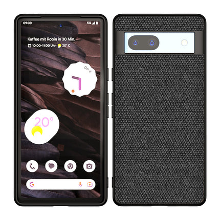 Kapa Soft Full Fabric Protective Back Case Cover for Google Pixel 7A | Shockproof Slim Hard Anti Slip Back Case (Black)