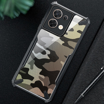 Kapa Bull Camouflage Back Cover for Oppo Reno 8 Pro (5G) , Shockproof Slim Hybrid Case (Black)