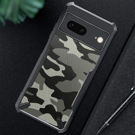 Kapa Bull Camouflage Back Cover for Google Pixel 8A | [Military Grade Protection] Shock Proof Slim Hybrid Bumper Case (Black)