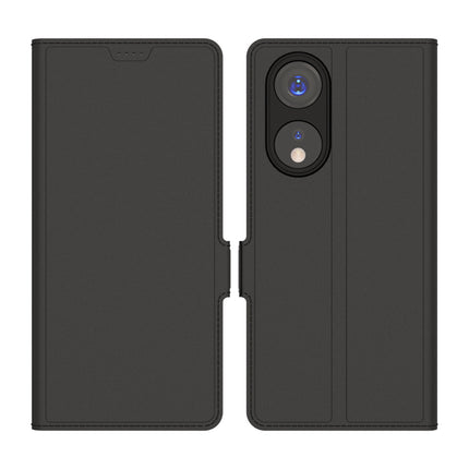 Kapa Noble Slim Magnetic Leather Flip Case Cover for Oppo Reno 8T (5G) | Card Holder Stand Leather Flip Wallet Case (Black)