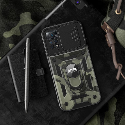 Kapa Tank Back Cover for Redmi Note 11 PRO + PLUS , Shockproof Lens Protection Case (Black)