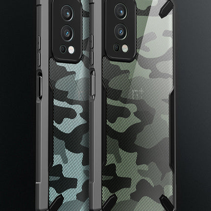 Kapa Bull Camouflage Back Cover for OnePlus Nord 2, Shockproof Slim Hybrid Clear Case (Black)