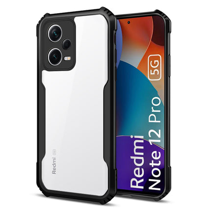 Kapa Beetle for Redmi Note 12 Pro Back Case | [Military Grade Protection] Shock Proof Slim Hybrid Bumper Cover (Black)